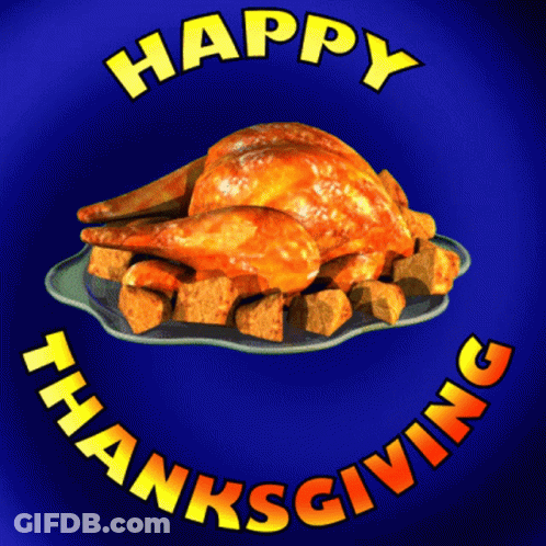 Roasted Turkey With Happy Thanksgiving GIF