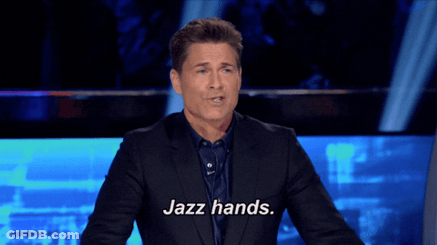 Rob Lowe Jazz Hands Wiggle GIF