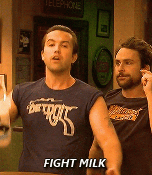 Rob McElhenney Fight Milk Always Sunny GIF