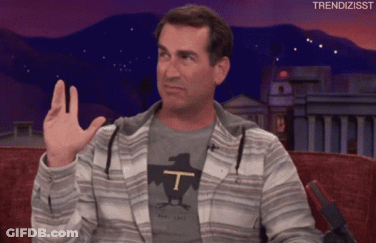 Rob Riggle Funny Raising Hand GIF