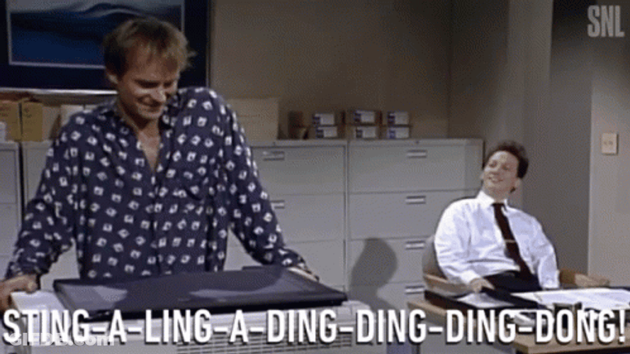 Rob Schneider Smiling Ding Ding Ding GIF