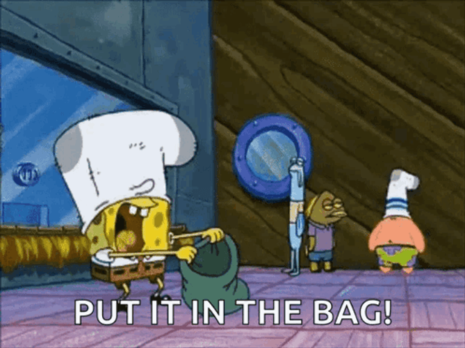 Robber SpongeBob Wearing Chefs Hat GIF