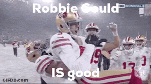 Robbie Could Is Good Is Written On A Football Player 'S Jersey GIF