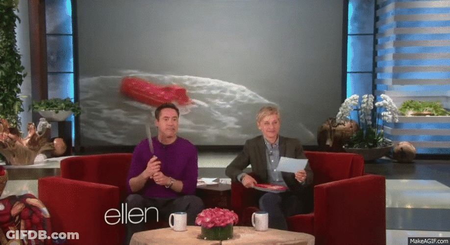Robert Downey Jr Ellen Degeneres GIF