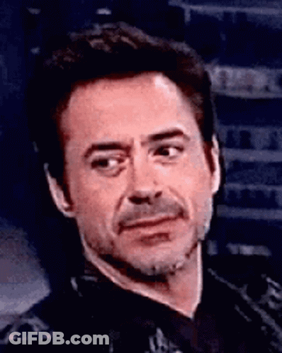 Robert Downey Jr. Funny Face Eyes Closed Mouth Open GIF