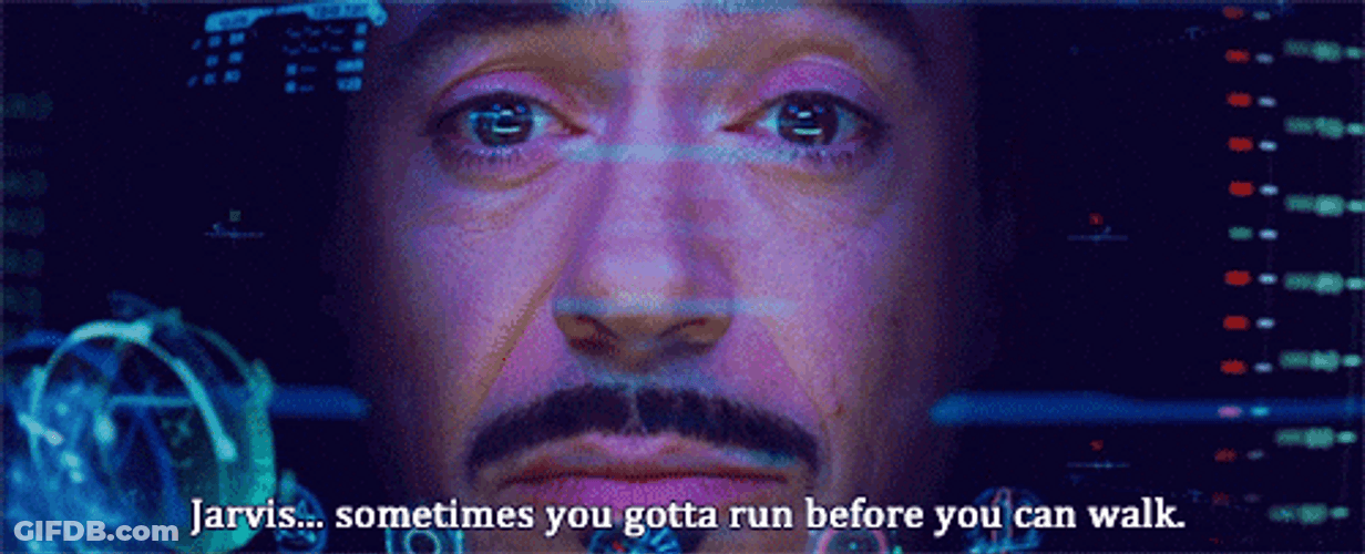 Robert Downey Jr Iron Man Suit Up Talking Jarvis GIF