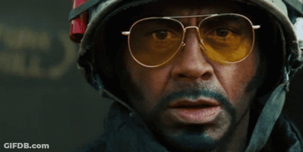Robert Downey Jr Survive Tropic Thunder GIF
