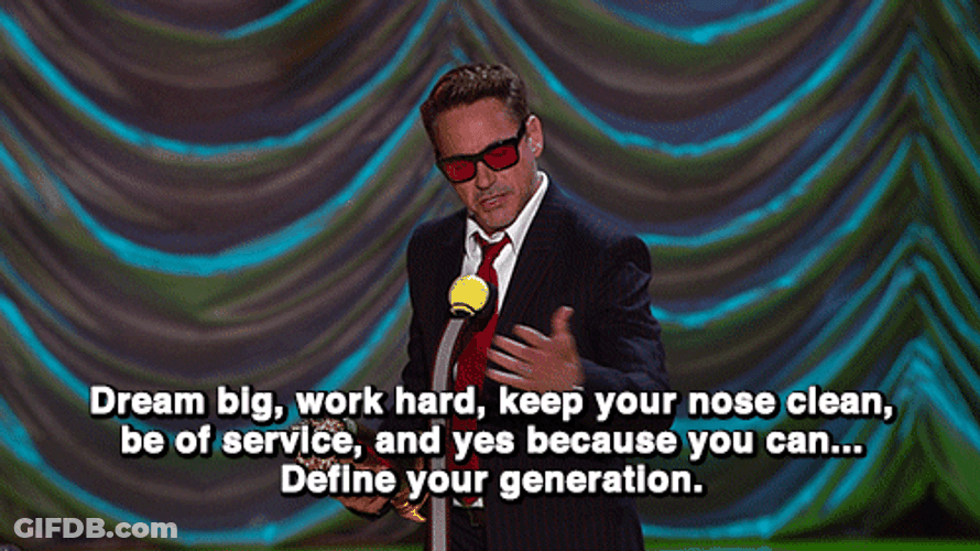 Robert Downey Jr Work Hard GIF