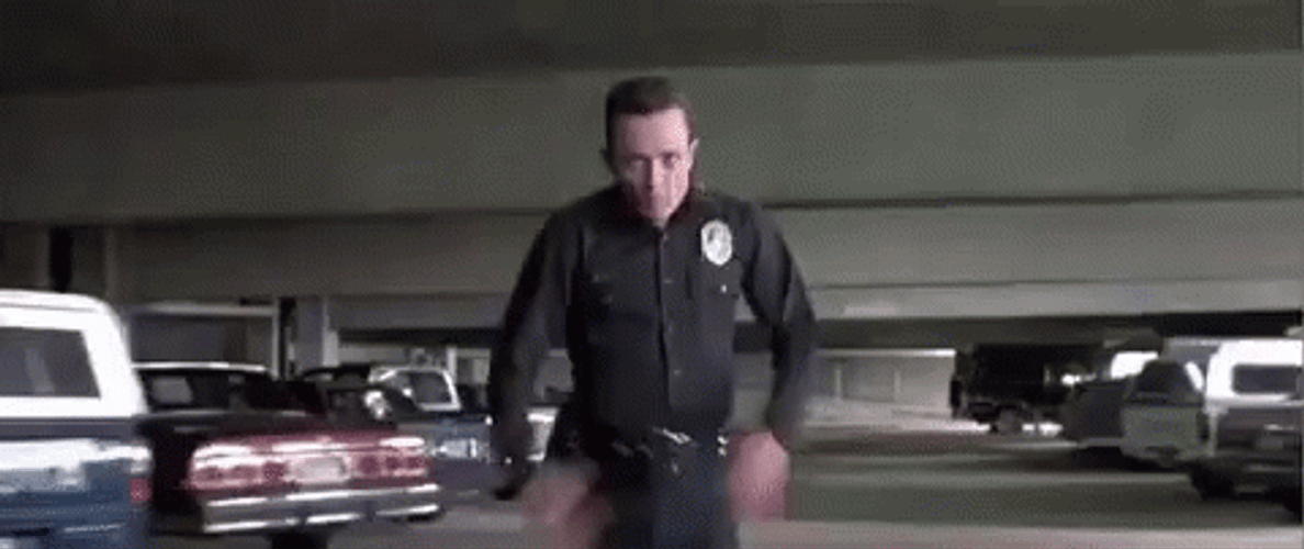 Robert Patrick Running Policeman Chase GIF