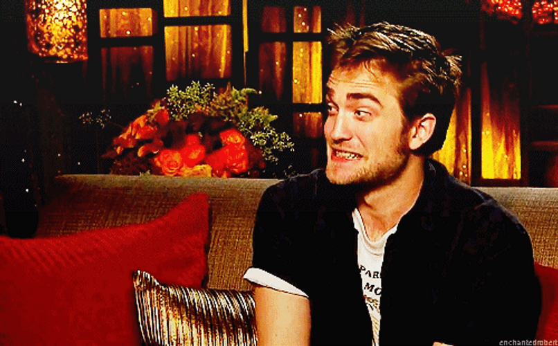 Robert Pattinson Interview Awkward Reaction GIF