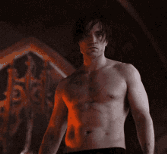 Robert Pattinson The Batman Naked Upper Body GIF