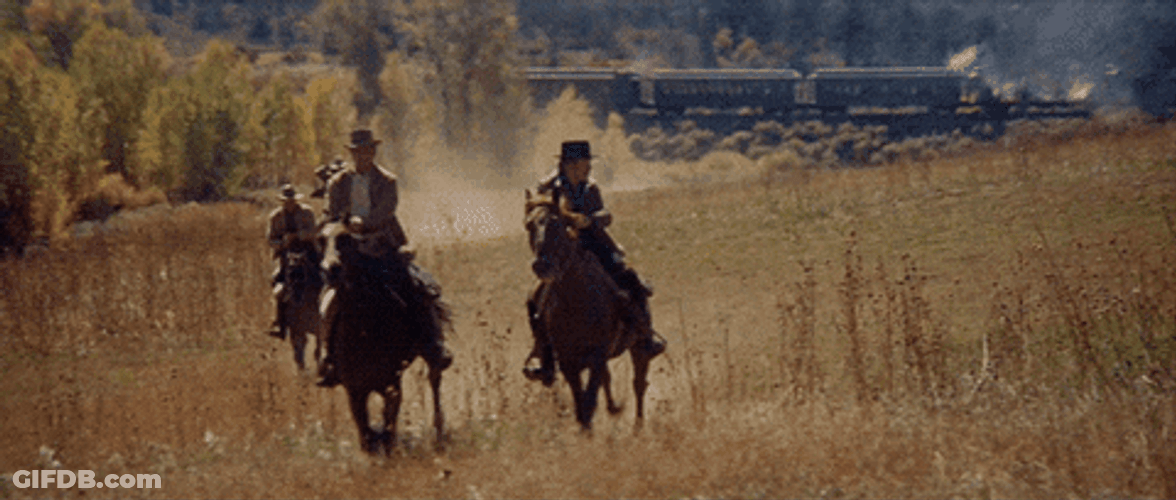 Robert Redford Paul Newman Riding Horse GIF