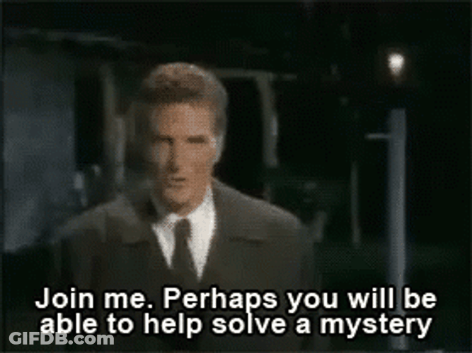 Robert Stack Inviting Audience To Solve Mystery GIF