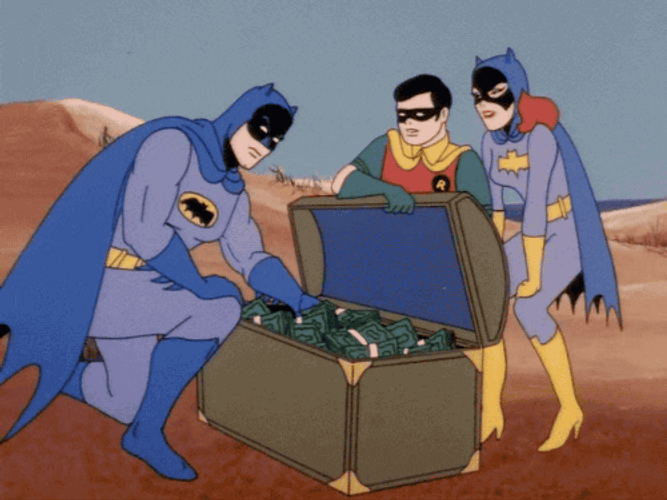 Robin And Batman Opening A Money Vault GIF