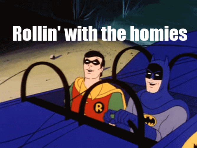 Robin And Batman Rollin With The Homies GIF