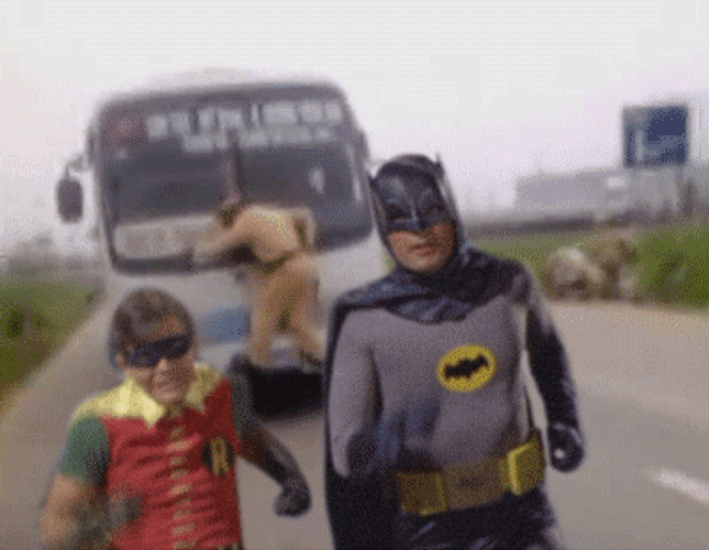Robin And Batman Running Away GIF