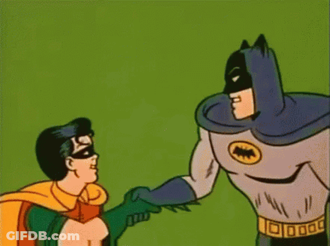 Robin And Batman Shakehands GIF