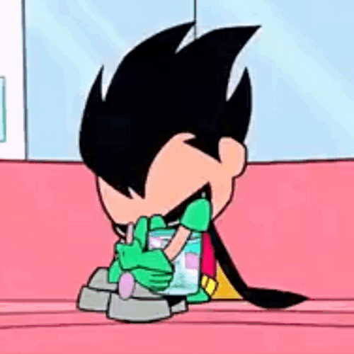 Robin Crying While Eating GIF