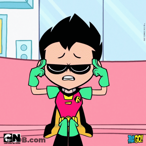Robin From Teen Titans Go Holding His Head GIF