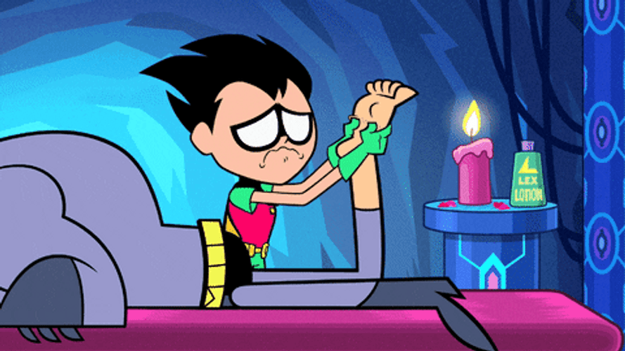 Robin Giving Batman A Foot Massage GIF