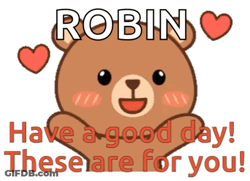 Robin Has A Good Day These Are For You GIF