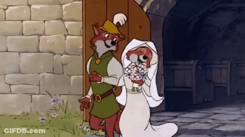 Robin Hood And Bride Standing At Door GIF