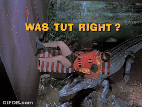 Robin Laying On Crocodile Saying Was Tut Right GIF