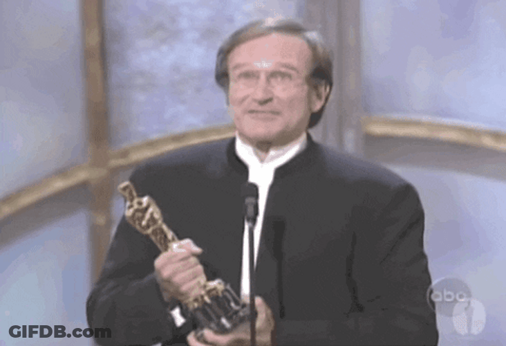 Robin Williams Won A Trophy GIF
