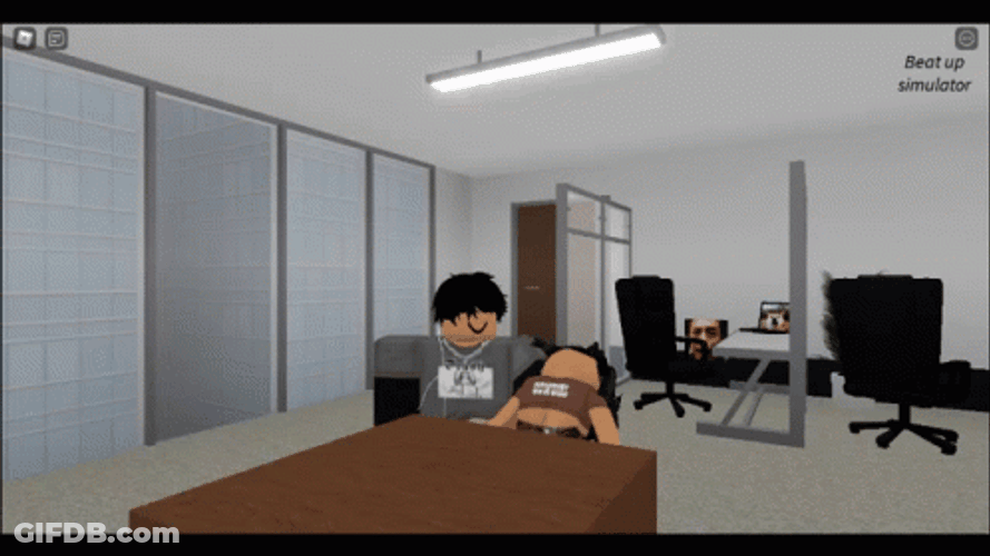 Roblox Character Beat Up Own Head GIF