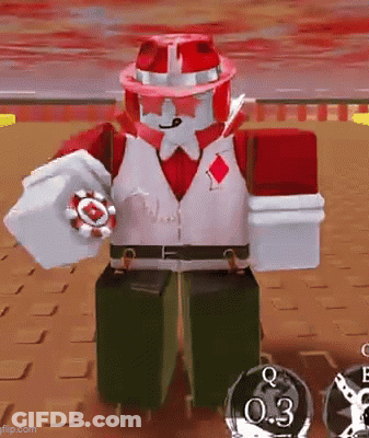 Roblox Character Holding Poker Chip And Card GIF