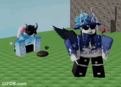 Roblox Character In Blue Hat And Sunglasses GIF