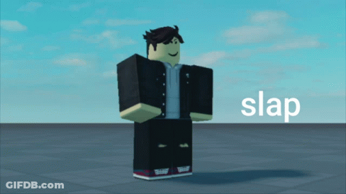 Roblox Character In Front Of Blue Sky Slap GIF