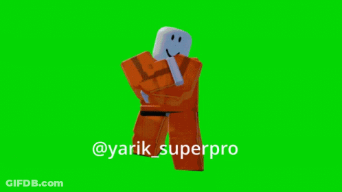 Roblox Character In Orange Jumpsuit @Yarik_superpro GIF
