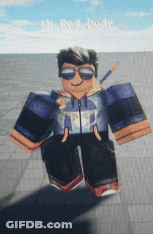 Roblox Character Mr_Rod_Dude Wearing Sunglasses And Hoodie GIF