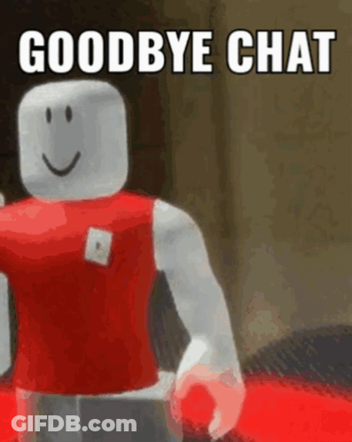 Roblox Character Saying Goodbye Chat Holding Red Object GIF