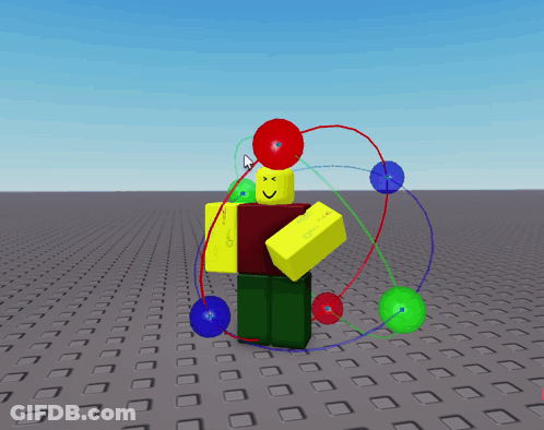 Roblox Character Surrounded By Colorful Circles And Lines GIF
