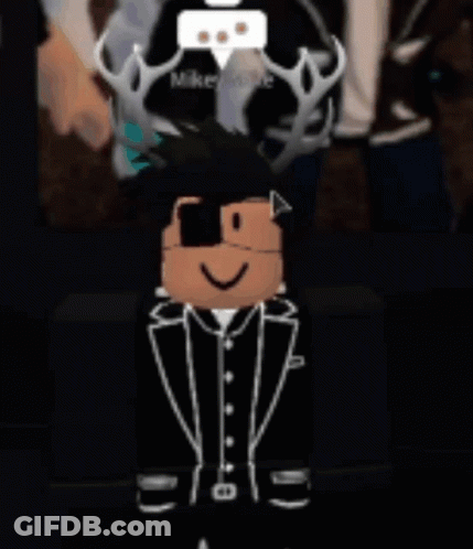Roblox Character With Antlers And Eye Patch GIF
