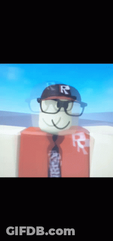Roblox Character With Glasses And R Hat GIF