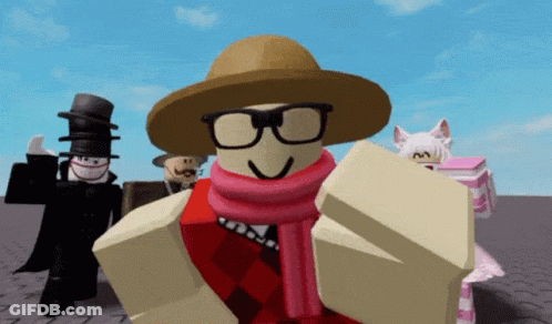 Roblox Character With Hat And Scarf GIF