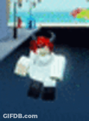 Roblox Character With Red Hair And Horns GIF