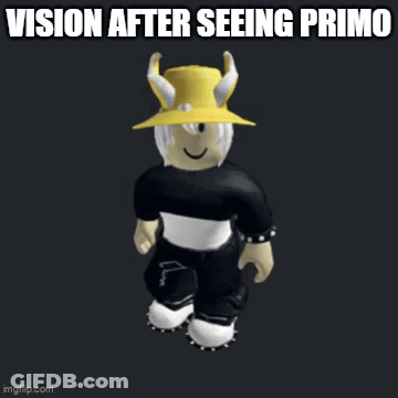 Roblox Character With Yellow Horned Hat GIF