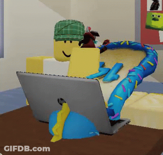 Roblox Characters Beat Up Laptop GIF
