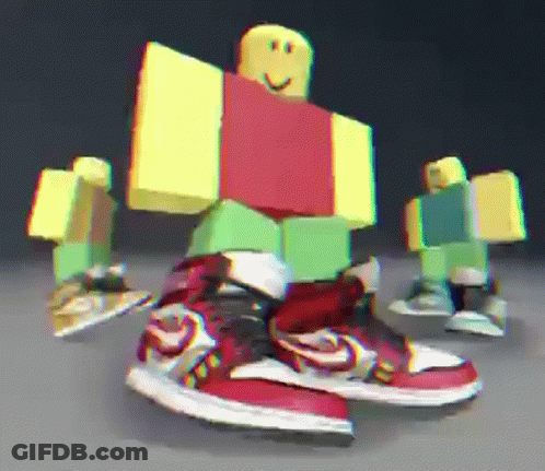 Roblox Characters In Red Sneakers GIF