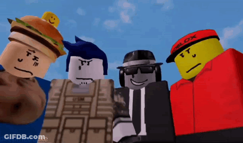 Roblox Characters Posing With Red Hat Saying I'm Black GIF