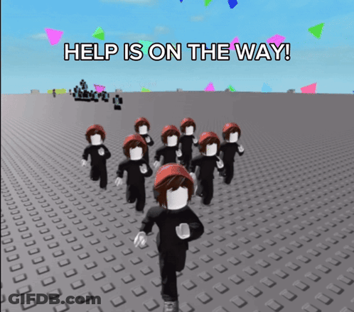 Roblox Characters Running Help Is On The Way GIF