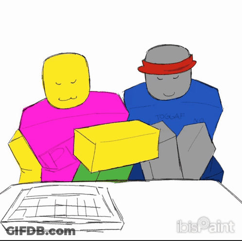 Roblox Characters Sitting Together GIF