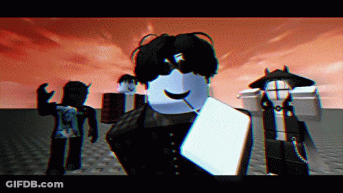 Roblox Characters Standing In Front Of Sunset GIF
