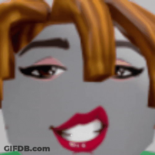 Roblox Red Lips Sparkling Teeth Meme GIF