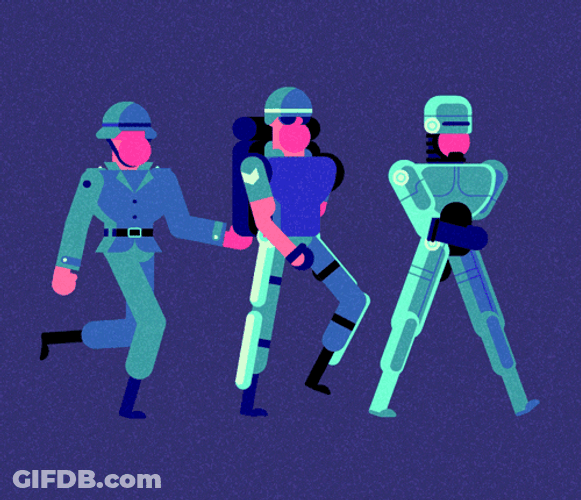 Robocop Animation Walking GIF