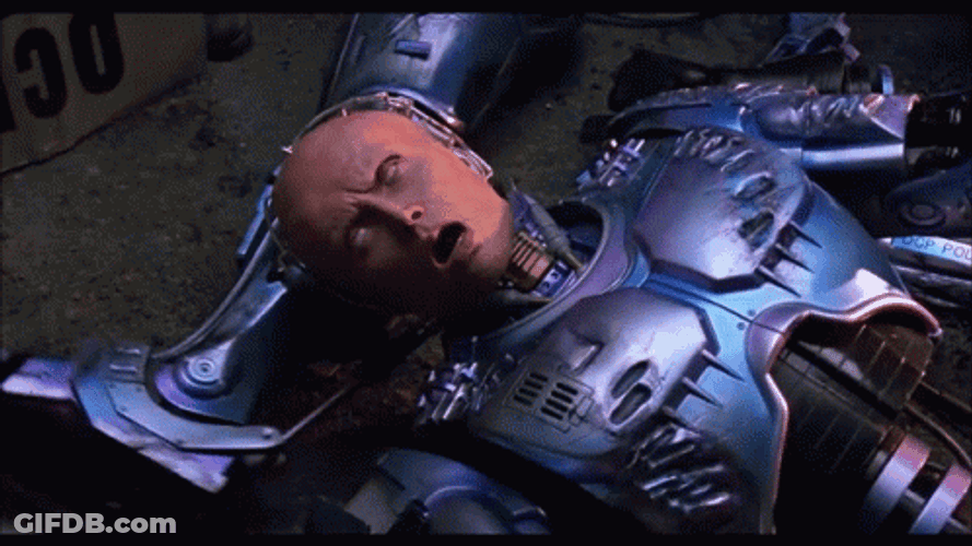 Robocop Lying Down GIF